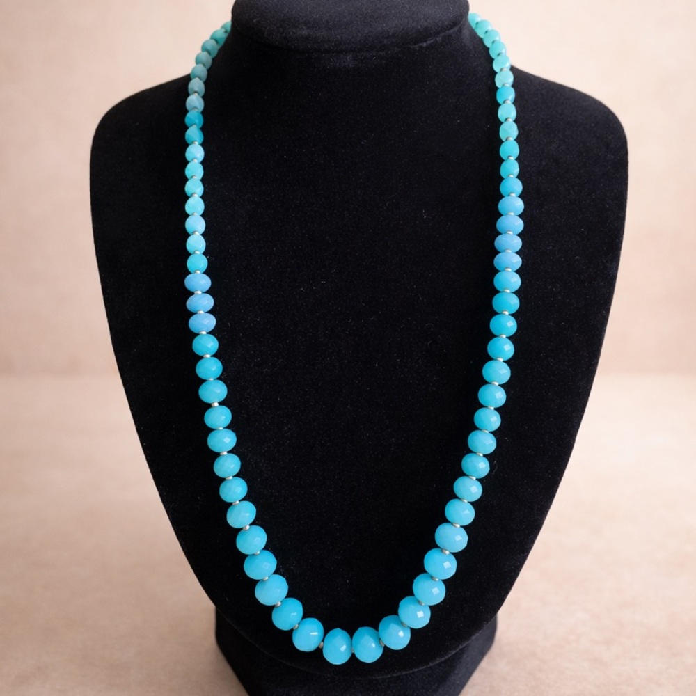 Lane Bryant Turquoise Faceted Beaded Statement Necklace